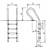 Лестница Mix с 2 ступеньками Standart, AISI-304